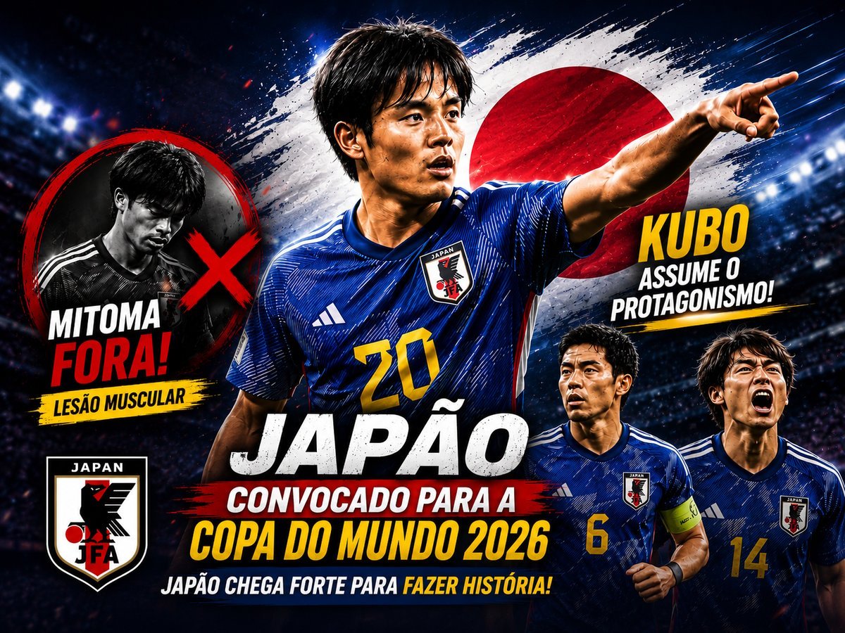 Japão confirma convocados para a Copa de 2026, mas perde Mitoma e liga alerta antes do Mundial